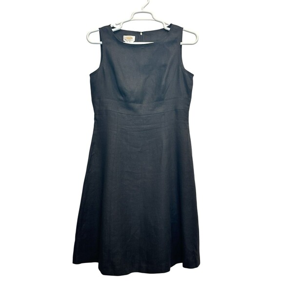 Talbot’s 100% Irish Linen Black Sheath Dress Sz 12 Sleeveless Lined Classic - Picture 5 of 5